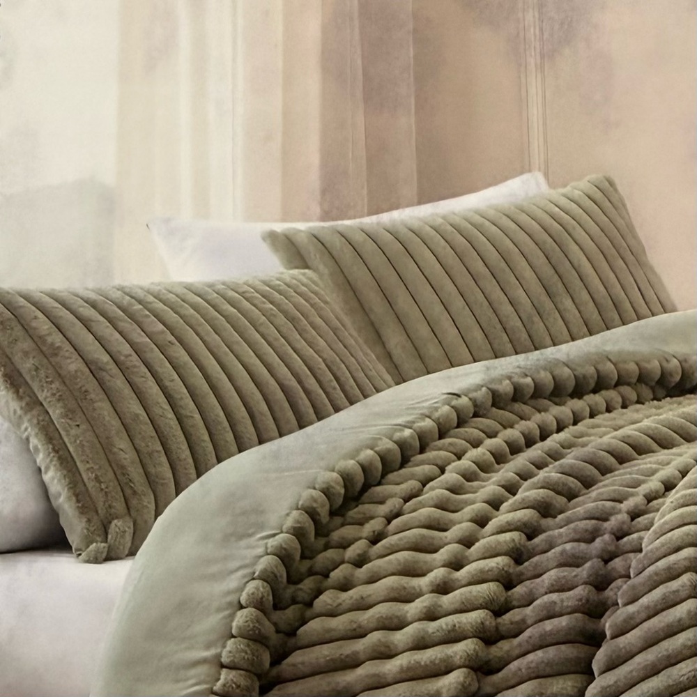Olive Sage Green Pillow Shams 2 Piece Set King Size